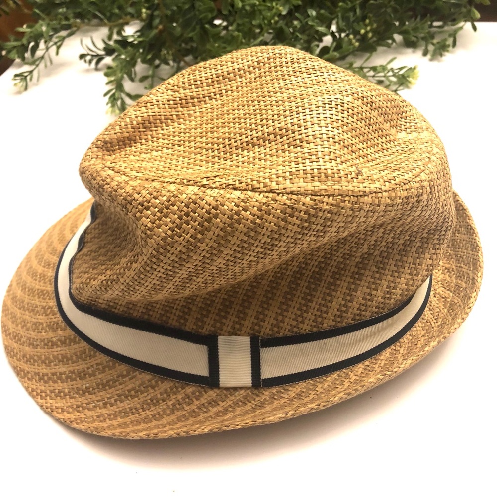 Straw studios Ken fedora w white ribbon br…